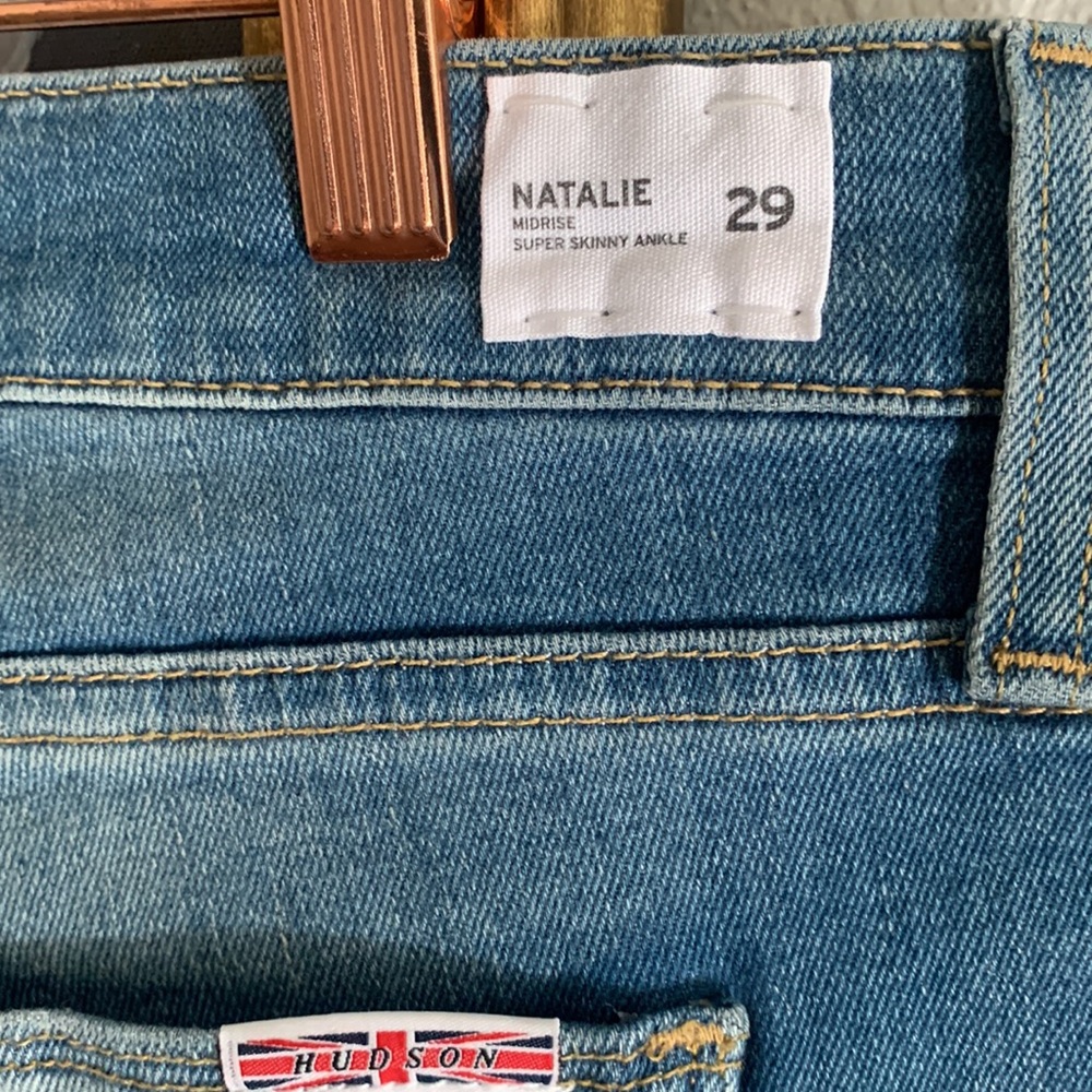 Hudson Jeans Blue Skinny Jeans with White Stripe - Picture 9 of 9